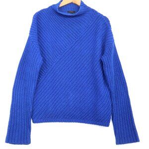 Halogen Women's Royal Blue Knit Turtleneck Sweater M Shimmer